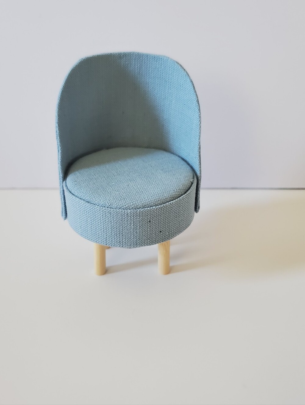Miniature Dollhouse 1:12 Scale Blue Modern Accent Chair Maileg
